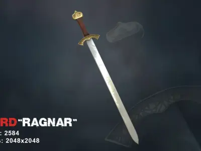 Sword Ragnar Low-poly 3D model