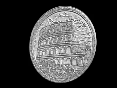Sculptural Relief Emblem of the Roman Colosseum 3D print model
