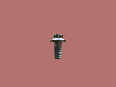 Steel Stained M3 12 Point Bolt 4K PBR 3D model