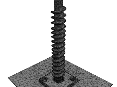 Industrial Adjustable Leveling Screw Foot Low-poly 3D model