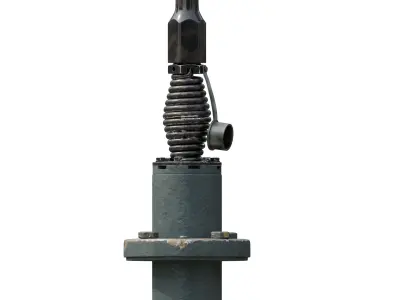 AS3900 Military Whip Antenna Spring Base Low-poly 3D model