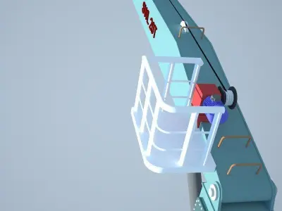Ships deck crane 3D model