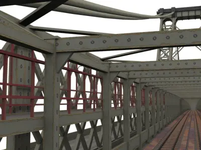 Williamsburg Bridge Low-poly 3D model