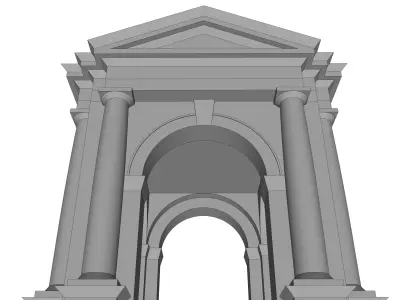 Tuscan order Arched portico in the mas with 34 column a pedestal Low-poly 3D model