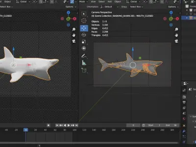 Lowpoly Basking Shark Low-poly 3D model