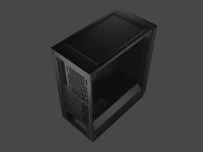 Fractal PC ATX case PBR with glass Low-poly 3D model