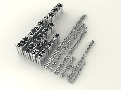 Summary of aluminum profile section models 3D model