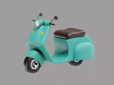 Scooter Cartoon Low-poly 3D model purchase