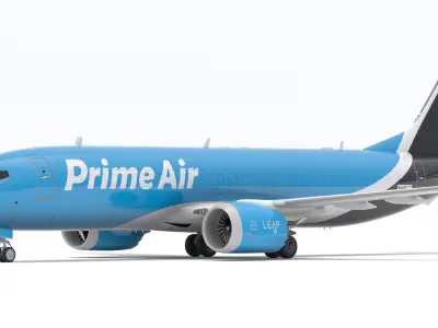Amazon Prime Delivery Semi Trailer Boeing 737 Collection 3D model
