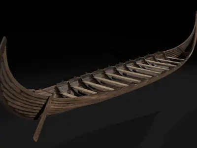 The Kvalsund vikings Ship Low-poly 3D model