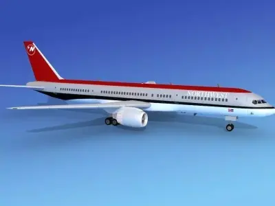 Boeing 757-200 Northwest 3D model