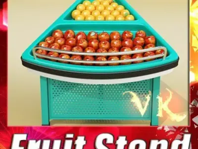 Grocery Store Produce Display Fruits 3D model