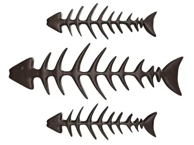 Fish Sceleton Low-poly 3D model