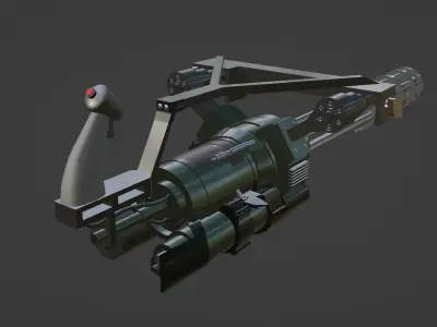 minigun futuristic weapon Low-poly 3D model