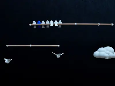 Joseph Birds Mobile by Samuel N Bernier Free 3D print model