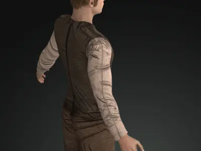 Napoleonic civilian 1812 Low-poly 3D model