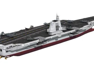 Chinese Army Navy Type 003 Aircraft Carrier Fujian Ship 3D model