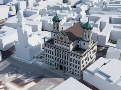 Renaissance City Hall Augsburg Low-poly 3D model