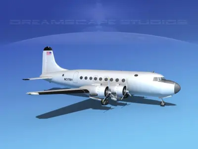 Douglas DC-4 Bare Metal 3D model