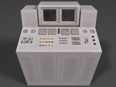Stylized Retro Control Console Low-poly 3D model