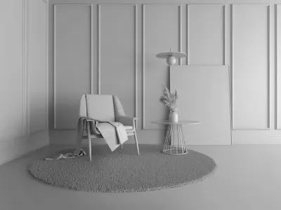 Pink Model Design Furniture Set 3D model
