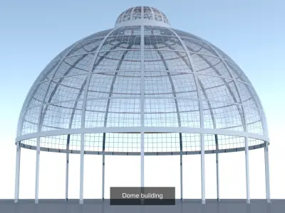 Dome glass buildings 3D Model Collection