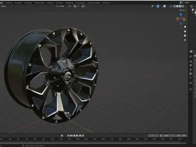 Fuel Assault Wheel Matte Black And Milled F150 Raptor 3D model