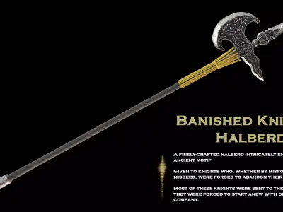Banished Knights Halberd from Elden Ring Free low-poly 3D model