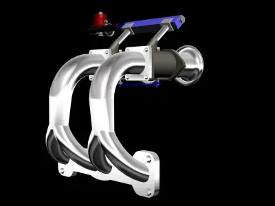 Bridge port intake systems - rotary engine Low-poly 3D model