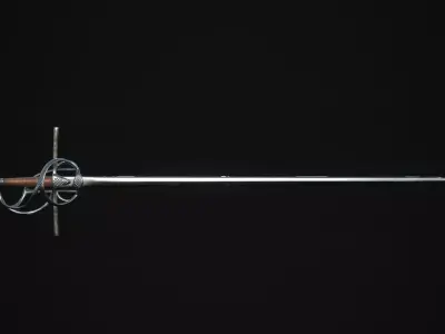 Rapier sword Low-poly 3D model