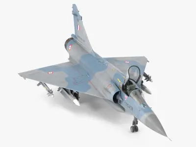 French Air Force Mirage 2000C with Armament 3D model
