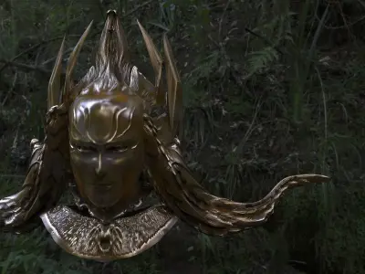 Horned Helmet Baroque 3 3D model
