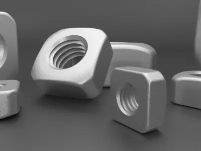 Nut DIN 557 - M3 to M12 3D model