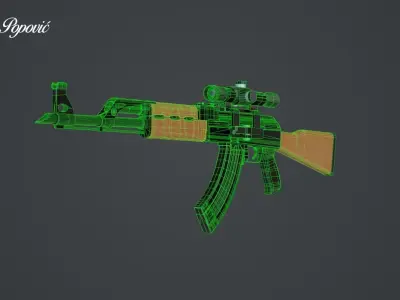 Zastava M70B1N 3D model
