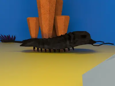 Low Poly Cambric period set Low-poly 3D model