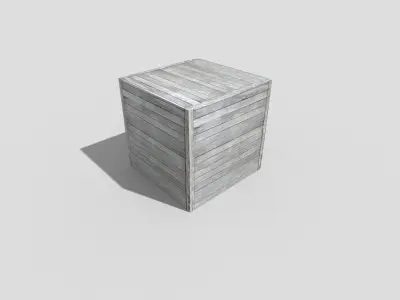 low poly wooden crate Low-poly 3D model 2
