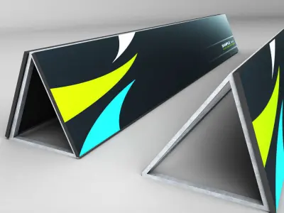 Stadium Advertising Commercial Board low poly Low-poly 3D model