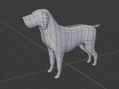 Deutsch Drahthaar Hunting Dog Low-poly 3D model