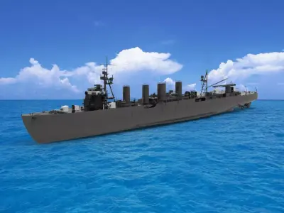Japanese cruiser Sendai 3D model