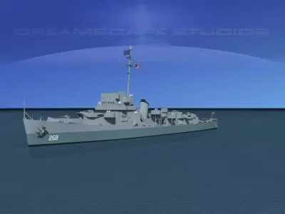Evarts Class Destroyer DE268 USS Duffy 3D model