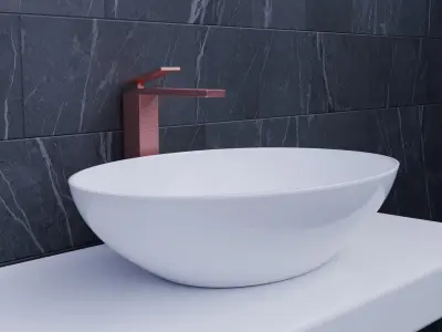 Abstract Bathroom Modern SInk Cabinet Free 3D model