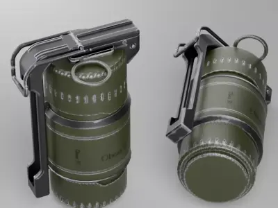 Realistic Frag Grenade PBR Low Poly Game Ready 3D Model Low-poly 3D model
