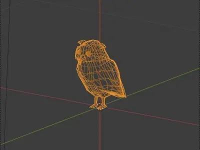 Great Horned Owl Low-poly 3D model