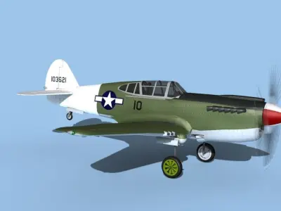 Curtiss P-40F Warhawk V03 USAAF 3D model