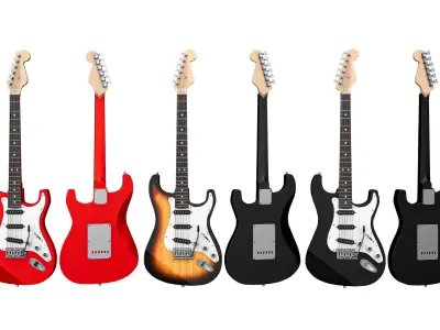 Electric Guitar Part 5 Low-poly 3D model