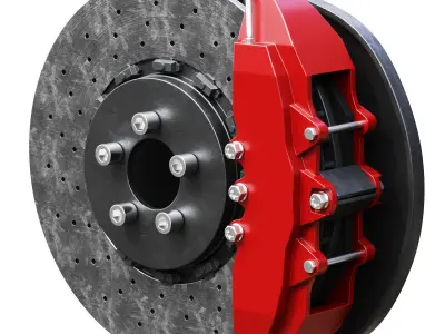 Car braking system for supercars 3D model