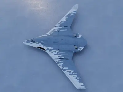 Tupolev PAK DA Envoy Low-poly 3D model