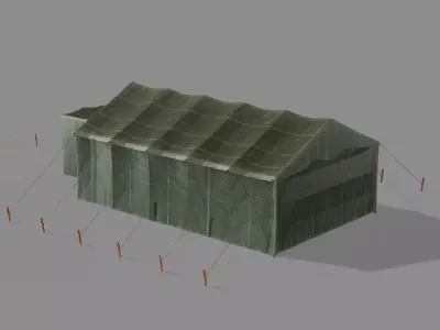 Military Tent Game Ready Low-Poly 3D Model Low-poly 3D model
