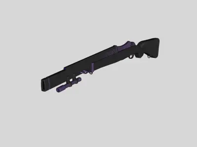 Sci-Fi M1 Garand Rifle - Gun Weaponry Low-poly 3D model