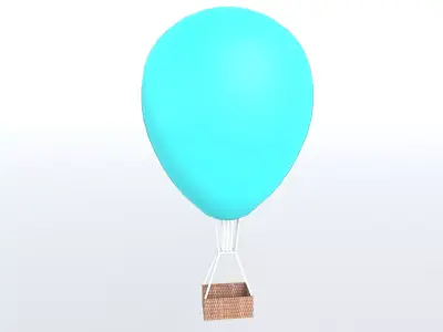 Hot Air Balloon v1 008 Low-poly 3D model